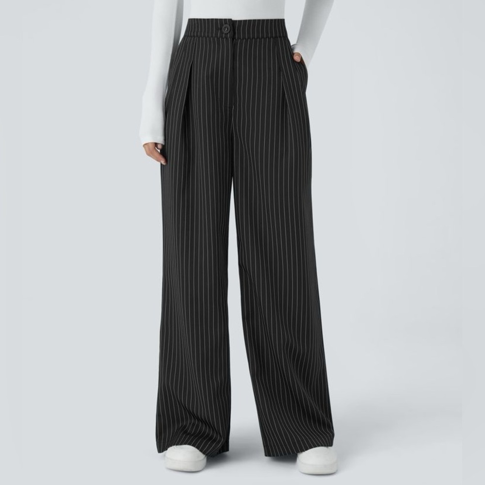 Halara pinstripe wide-leg trouser pants